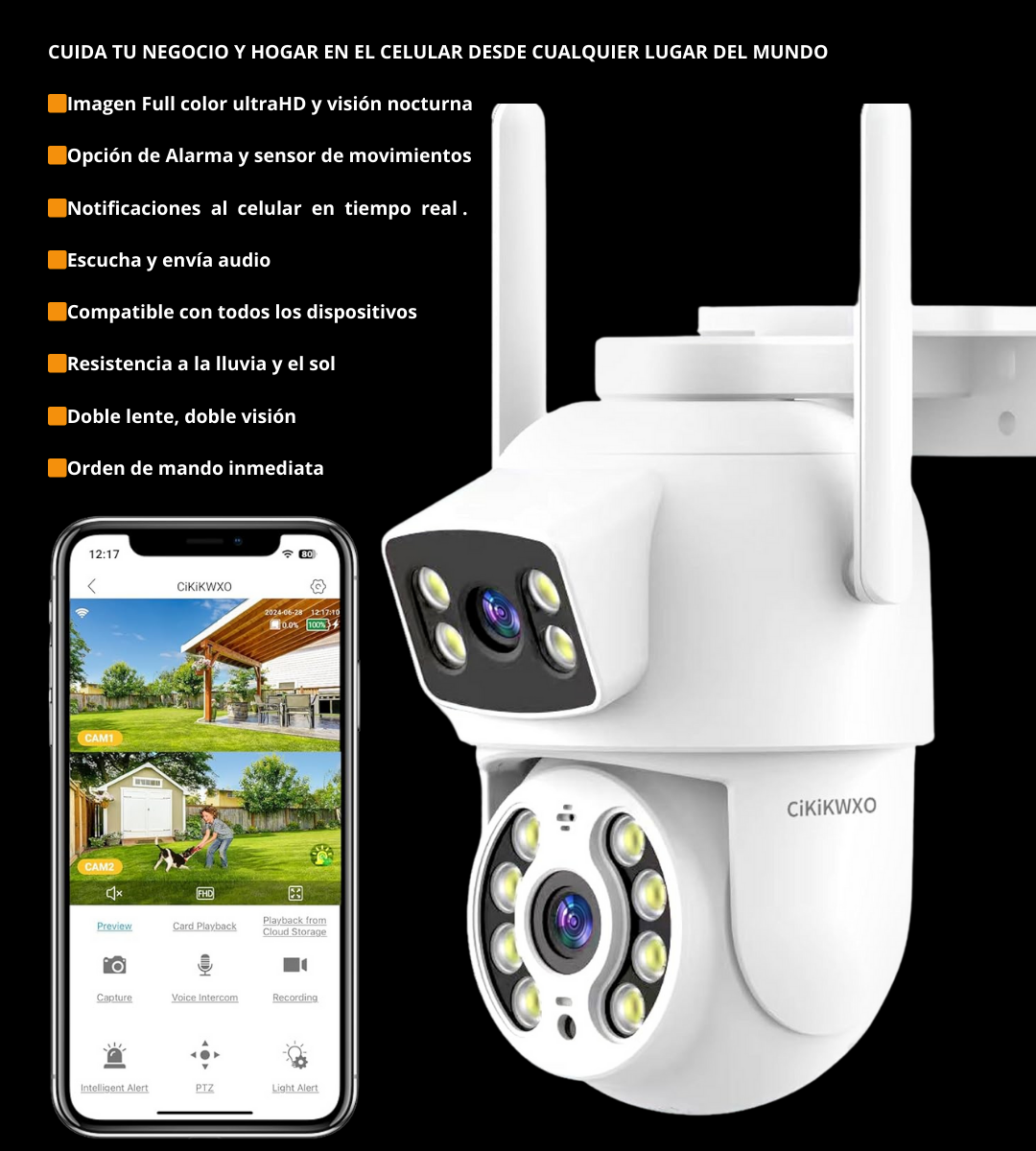 CÁMARA DE SEGURIDAD DOBLE LENTE (RJ45-2025) 👇