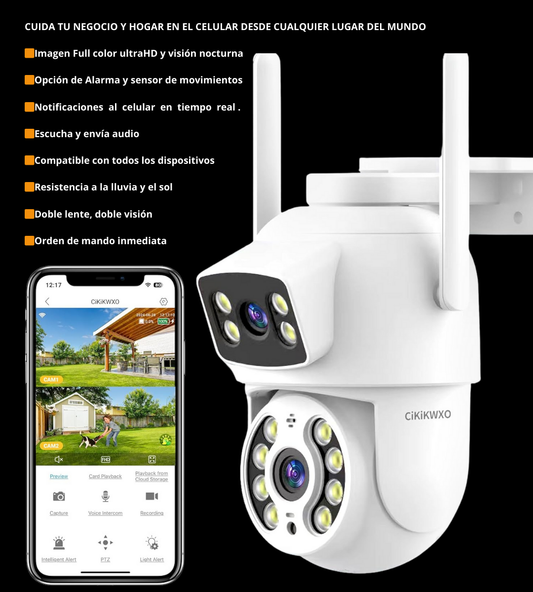 CÁMARA DE SEGURIDAD DOBLE LENTE (RJ45-2025) 👇